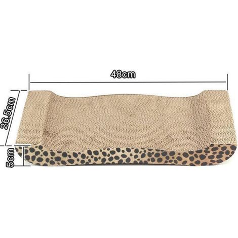 Tapis Griffoir Chat - Arbre À Chat Courbé En Carton - Pour Grattage Et Jeu - 48 x 26,5 x 5 cm - 1 Pièce (1/5)
