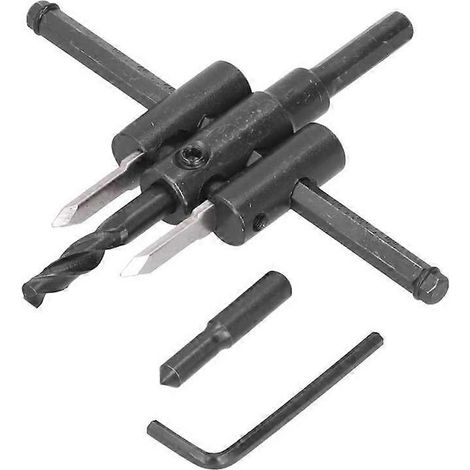 Scie à bois ronde réglable pour perceuses verticales manuelles, adaptée aux carreaux en plastique.