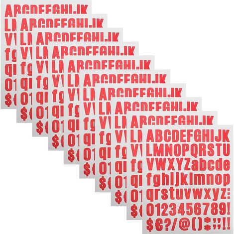 Autocollants Lettres et Chiffres Rouges en Vinyle Adhésif Lot de 10 Autocollants Numérotés pour DIY Indexation et Décoration Personnalisée pour Bureau et Loisirs Créatifs (1/5)
