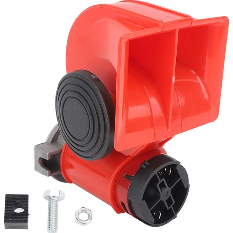 Avertisseur électrique rouge anti-vibrations pour camion, moto, voiture - Klaxon escargot simple à air comprimé (1/5)