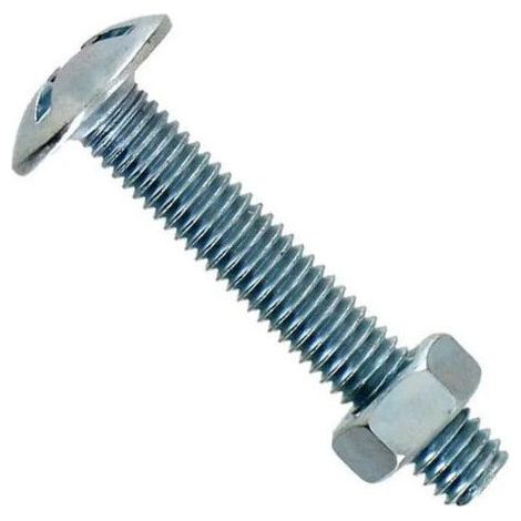 Boulon poêlier  en acier zingué 8x80mm VYNEX sachet de 3 pièces avec écrous