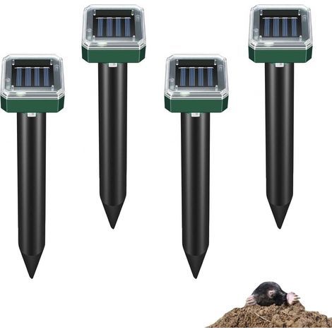 Pieces Waterproof Ultrasonic Solar Mole Repellent for Garden Lawn (1/5)