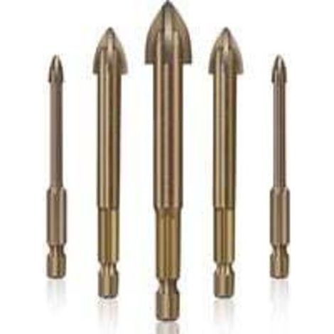Foret Pour Carrelage Verre Et Céramique Outil De Perçage Universel Efficace Lot De 5 Pièces (1/5)