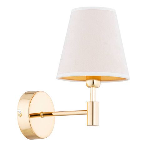 Goldene Wandleuchte mit Lampenschirm, 1xE14 10W, ALF28720 Alfa