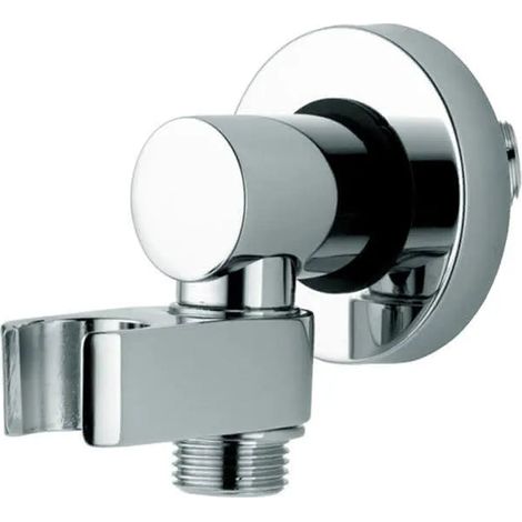 Bossini - Supporto Doccia Tondo Girevole Con Presa D'Acqua In Ottone Cromato