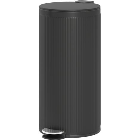Kitchen Bin, 30 Litre Pedal Rubbish Bin  Removable Bucket, Black (1/5)
