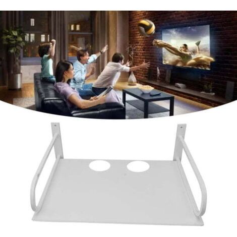 Projection stand, wall-mounted silver aluminum router stand with WiFi slot, TV set-top box holder