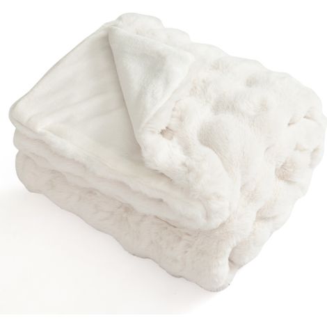 Couverture à bulles en fausse fourrure de lapin luxueuse pour fauteuil - BE