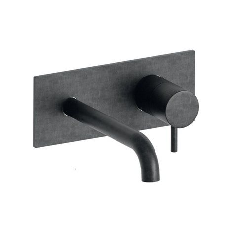 LAVABO MURAL TRIVERDE AVEC PLAQUE BEC 18 CM CHROME NOIR BROS EX TV276 - CRISTINA ONDYNA TV25675 (1/3)
