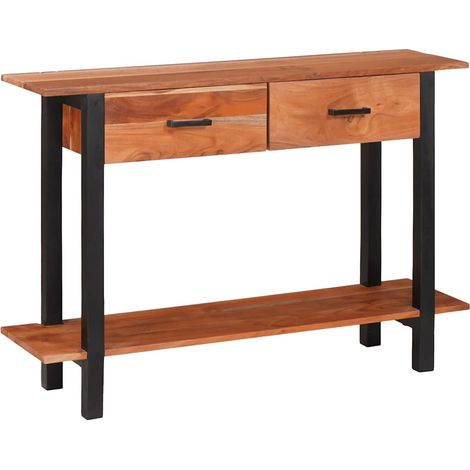 Konsolentisch mit Schubladen Braun und Schwarz 110 x 30 x 75 cm