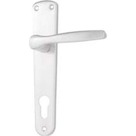 Maniglia modello alu con placca in alluminio argento - mm.90 - 2 pa