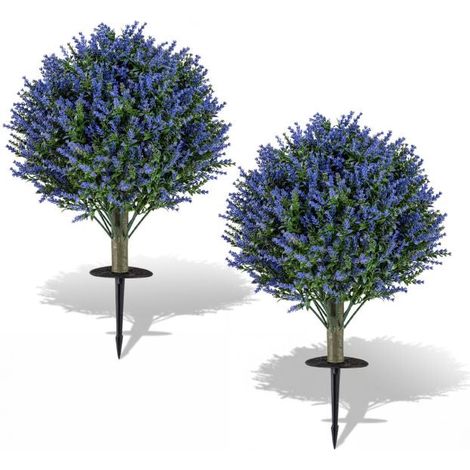 Artificial Lavender Topiary Ball Trees, Set of 2, Spikes (1/5)