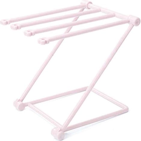 Porte-Serviette sur Pied Pliable Pink,Porte-Serviettes Salle de Bains avec Conception à 4 Barres Convient pour la Chambre à Coucher, la Salle de Bain, la Cuisine ou Tout Autre Endroit Souhaité (1/5)