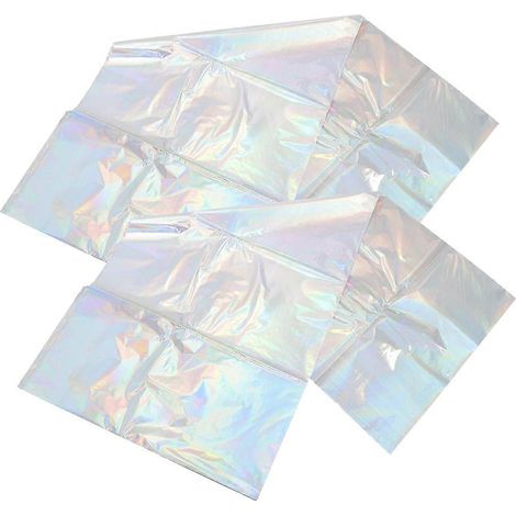 Lot de 2 nappes rectangulaires à effet irisé et holographique scintillant, idéales pour un anniversaire ou une cérémonie de mariage. (1/5)