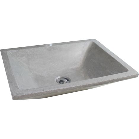 ONDEE - Lavabo Rectangular para colocar TAMARA - 40cm - Terrazzo - Sin rebosadero - Gris (1/5)