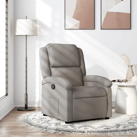 Sillón reclinable de tela gris taupe vidaXL