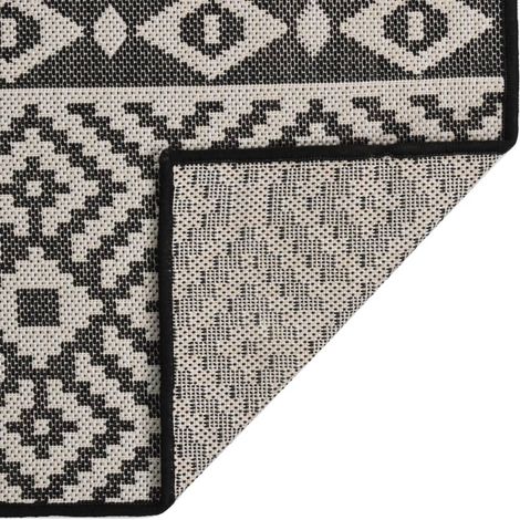 Tapis à tissage plat d'extérieur 200x280 cm Rayures noires CFW10989 (1/5)