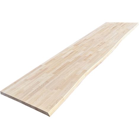 Plan de travail Hêtre massif bord naturel L.250 x l.65 cm, Ep.36 mm