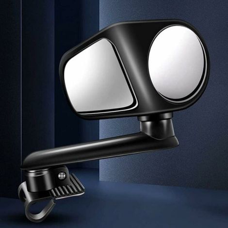 Miroir Angle Mort Voiture, Rétroviseur Convexe 360° Rotatif, Adapté Voiture, Camion, Camping-Car, Double Face. (1/4)