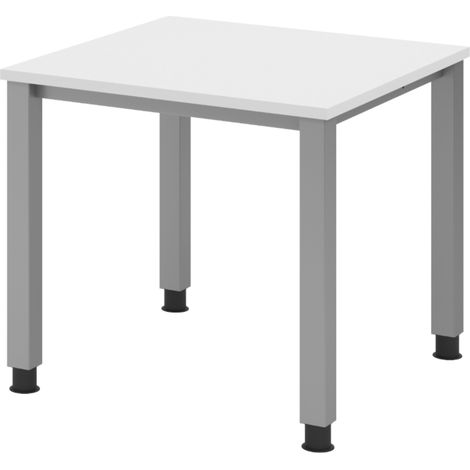 bümö Schreibtisch Serie-Q Gestell: Silber Quadrat: 80 x 80 cm