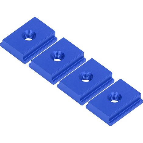 Lot de 4 écrous coulissants en aluminium pour profilés T 30 série M8, établi menuiserie et scie à table, pièces mouvement linéaire bleu (1/5)