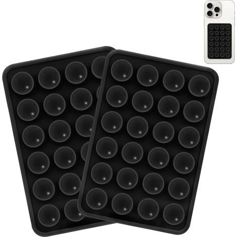Set mit 2 rutschfesten Silikon-Saugnapf-Handyhaltern für Mobiltelefone, freihändig für Selfies und Videos, selbstklebender Silikon-Handyhalter (1/5)