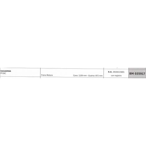 PROGREEN cable freno motor cortacésped PY16C cable 1109 mm funda 872 mm