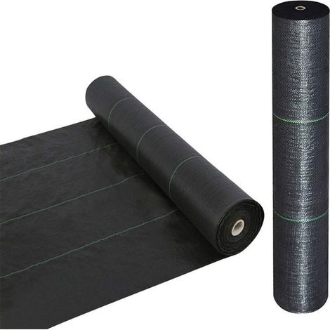 1 x 5 m breites Unkrautvlies, Bodenschutzmembran, Gartenlandschaft, Auffahrt, Unkrautblock, strapazierfähiges Vlies, schwarz, 1 Packung