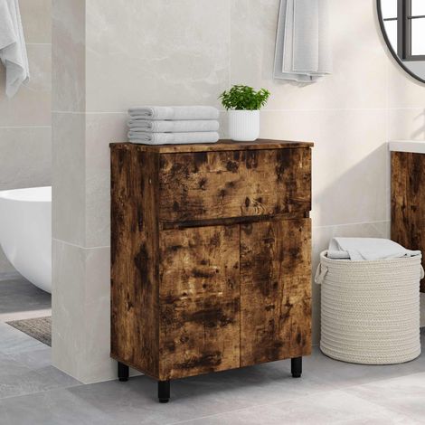 Unidad de tocador de baño Roble Ahumado 60 x 35 x 80 cm