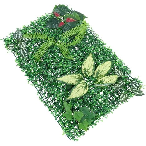 Panneau Mural Design en Grille, Résistant la Décoloration la Déformation Végétal Artificiel en Plastique pour Décoration Murale Intérieure et Fond de Fête (1/5)