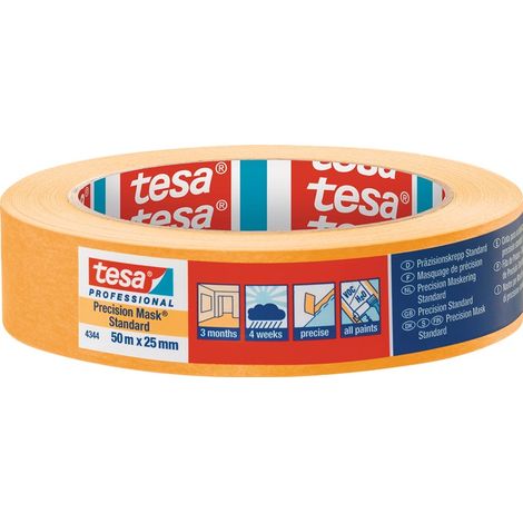 tesa PRECISION STANDARD 04344-00003-00 Kreppband Präzisionskrepp® Gelb (L x B) 50 m x 25 mm 1 St.