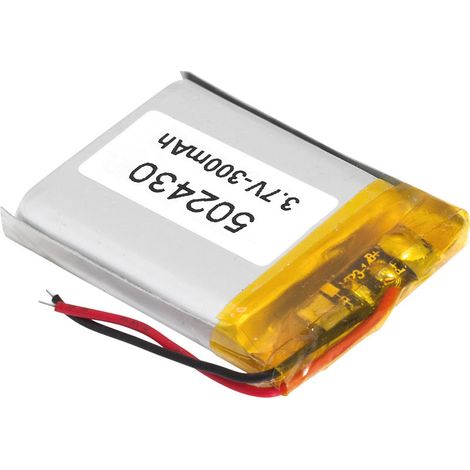 Bateria 3,7V 300mA Li-Polimero Con Cto. De Control Medidas 24x30x5mm