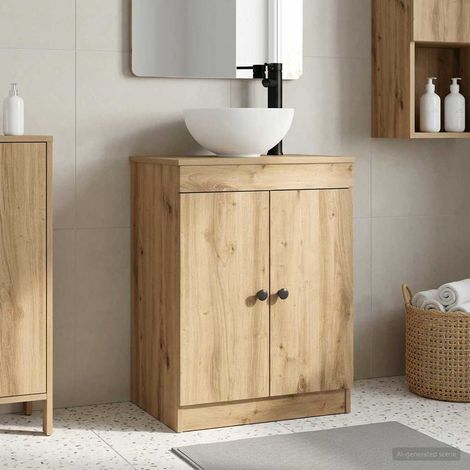 vidaXL Mobile da bagno con lavabo Rovere Artigianale 54 x 35 x 83