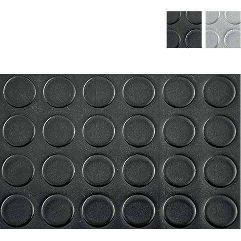 Pavimento in PVC a Bollo, Spessore 1,0 mm, Altezza 100 cm, Lunghezza 25 m, Colore Nero