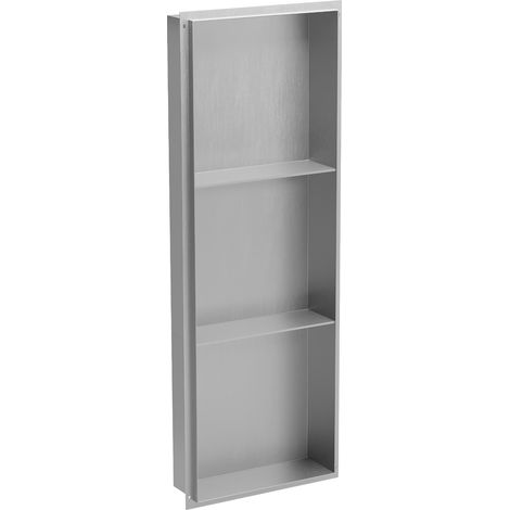 Mexen X-Wall-NR étagère encastrée sans rebord avec étagère 90 x 30 cm, inox - 1911903010S (1/5)