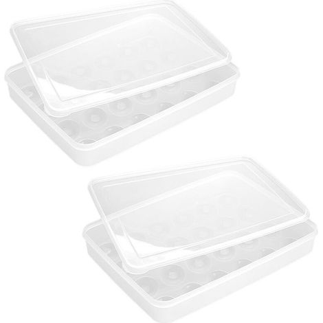 Huevos rellenos perfectos, fácil de preparar. 2 recipientes transparentes con tapa para 48 huevos. Fáciles de transportar. Aptos para lavavajillas.