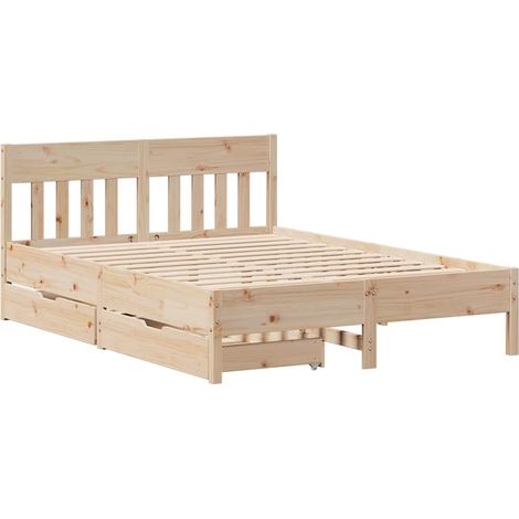 Cadre de lit sans matelas 135x190 cm bois de pin massif vidaXL (1/5)
