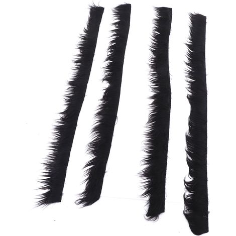 Lot de 4 tissus fourrure synthétique noir 2x60in, doux et lavable, peluche unie pour sapin de Noël et décoration de table (1/5)