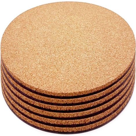 Posavasos de corcho para plantas, posavasos de corcho de doble cara de 9,9 cm, posavasos de corcho absorbentes, 6 unidades (1/5)