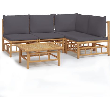 Maison Exclusive - 5-tlg. Garten-Lounge-Set mit Dunkelgrauen Kiss