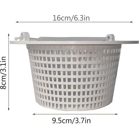 Panier Skimmer 16 Cm - Panier De Rechange Pour Skimmer, Panier Skimmer Piscine, Pré-filtre Piscine, Avec Poignée, Accessoires Piscine Remplacement Skimmer (1/4)