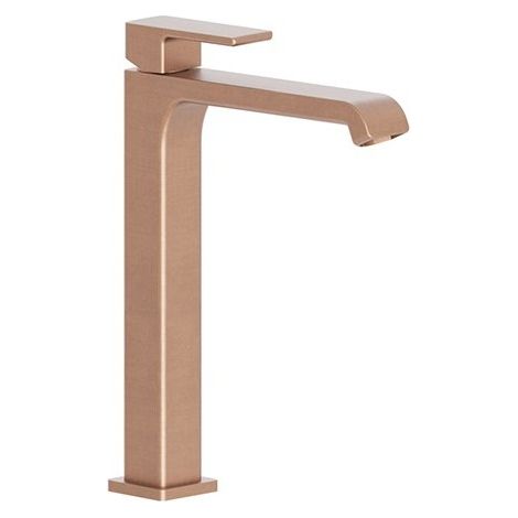 Lavabo Quadri S Mitigeur Haut Avec Vidage Up&Down Or Rose Brosse Pvd Robinetterie QUADRI S - CRISTINA ONDYNA QS22834P