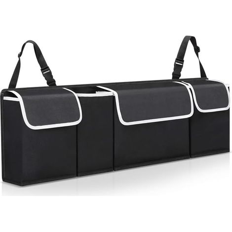 1 Organisateur De Coffre, 4 Poches, Tissu Oxford Imperméable, Pliable, Pour Véhicule