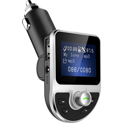 Kit mains libres Bluetooth BT39 pour voiture, lecteur MP3, transmetteur FM, carte TF/entrée auxiliaire (1/3)