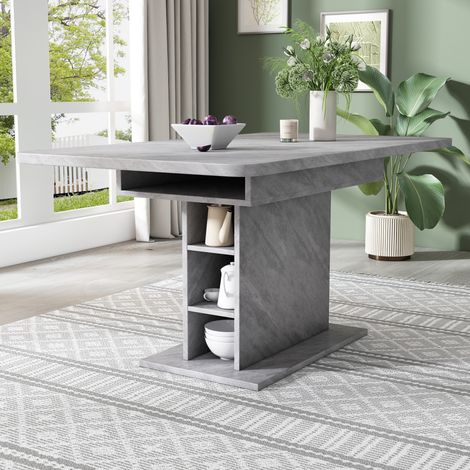 CHICFURN Mesa de comedor extensible 130x70x75 cm gris con almacenaje (1/5)