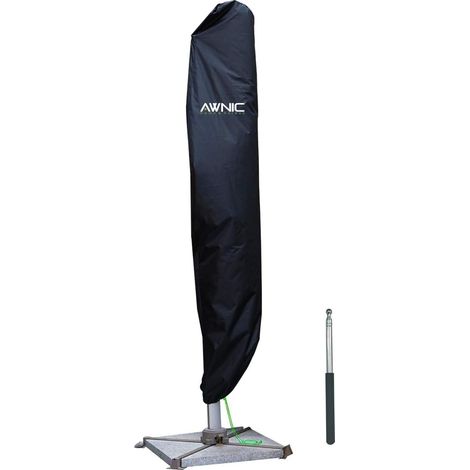 Housse de Parasol Déporté 4x3/3x3 - Imperméable 5000mmH2O Toile Oxford 420D Anti-UV Anti-Déchirure 265x40/70/50cm Noire (1/5)