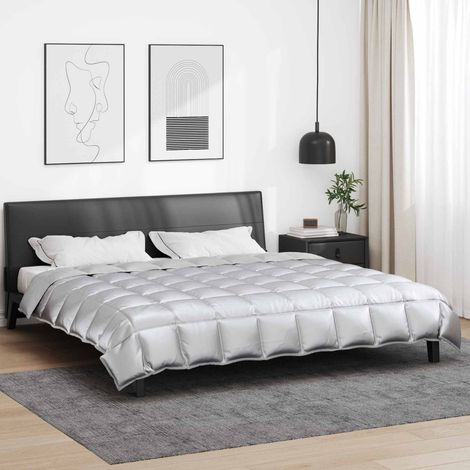 Winterbettdecke Silber 200 x 240 cm Satin und Mikrofaser