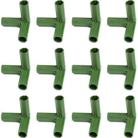 Gartenbinder für Gewächshäuser und Pergolen – 11 mm grüner PP-Verbinder – 12 Stück für Kletterpflanzen