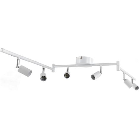 Beyamis Kit d'éclairage sur rail avec tête de lampe rotative, spot de plafond à 6 orientations, douille GU10, 85-265 V, blanc (1/5)