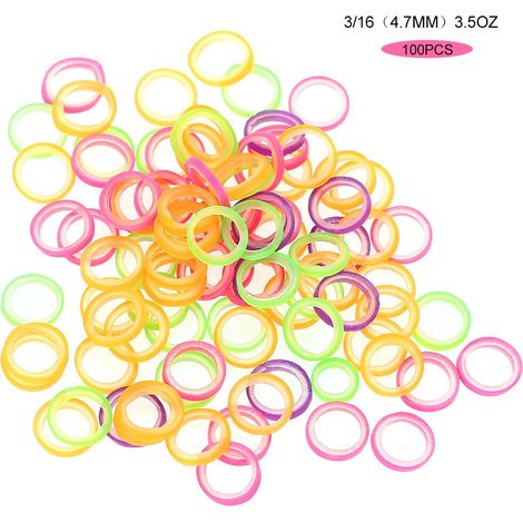 Lot de 100 élastiques dentaires professionnels, bandes en caoutchouc orthodontiques 3/16 (4,7 mm) pour traitement buccal (1/5)